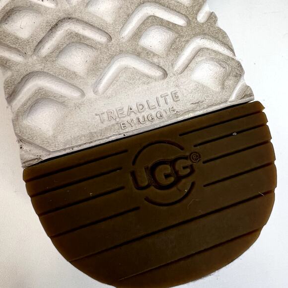 Ugg Joan Platform Slide Sandal Size 7 Aqua Blue Suede Bow Open Toe Comfort - Picture 9 of 10